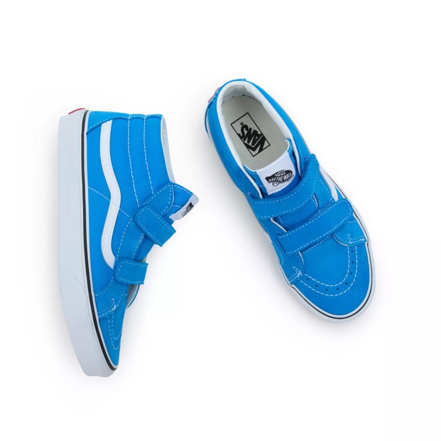 Kinder VANS Easy On, Easy Off | Jugendliche Sk8-Mid Reissue Schuhe Mit Klettverschluss (8-14 Jahre) Blau