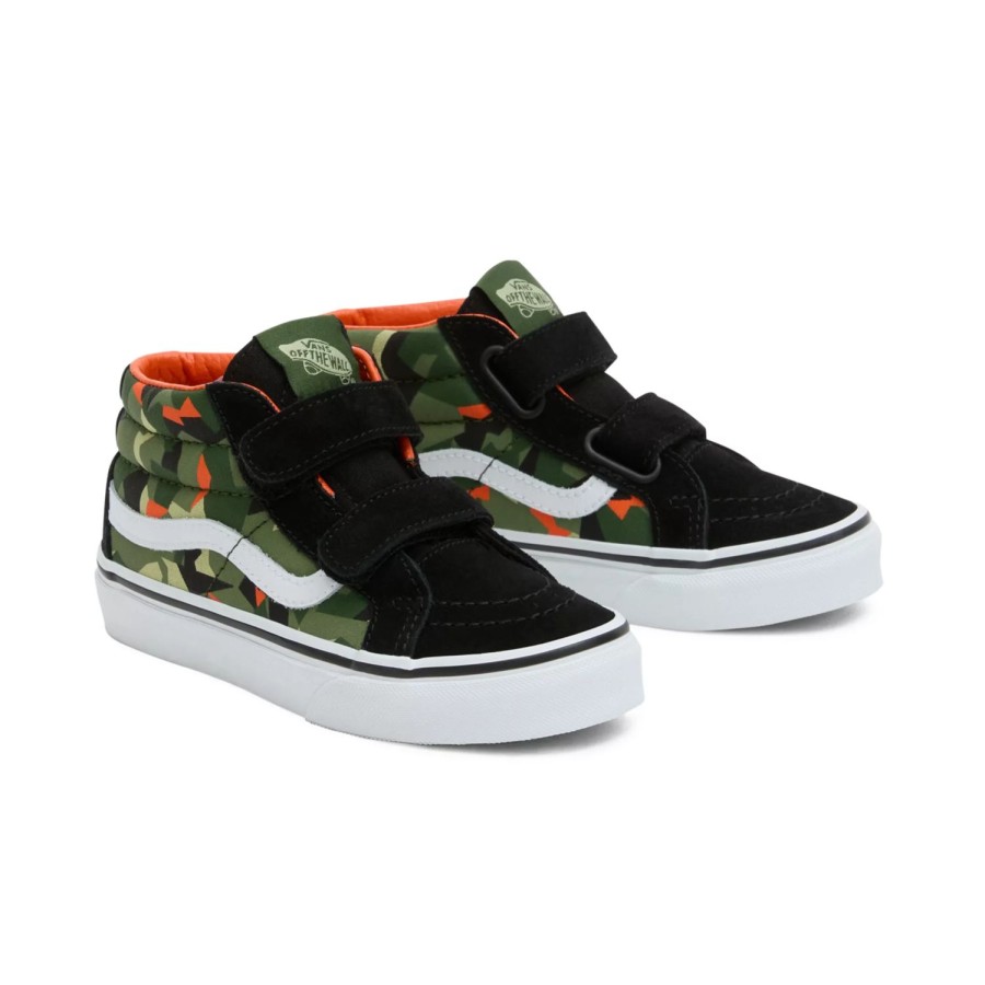 Kinder VANS Easy On, Easy Off | Kinder Sk8-Mid Reissue Schuhe Mit Klettverschluss (4-8 Jahre) Schwarz