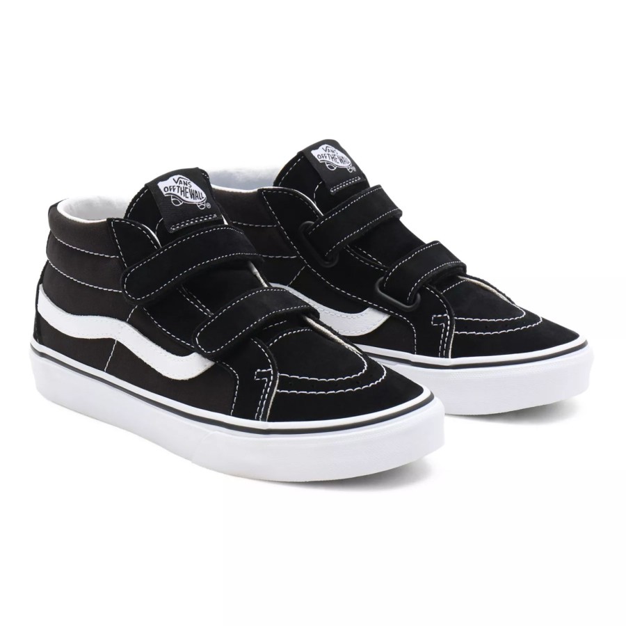 Kinder VANS Teenager-Schuhe (8-14 Jahre) | Jugendliche Sk8-Mid Reissue Schuhe Mit Klettverschluss (8-14+ Jahre) Schwarz