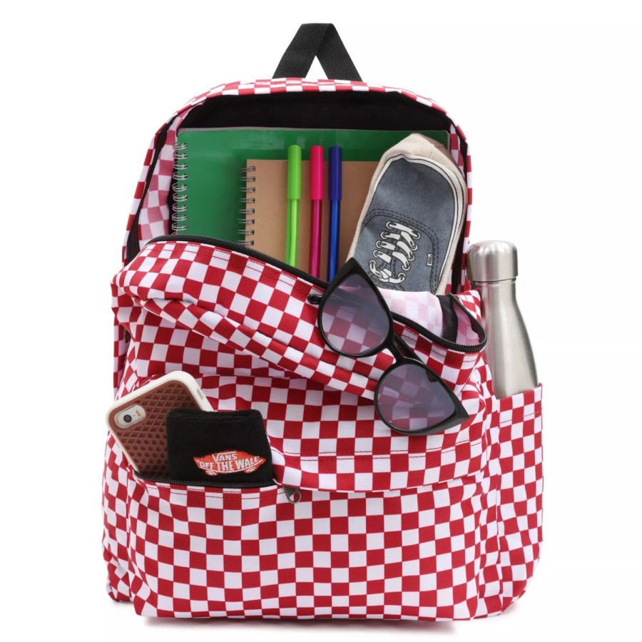 Herren VANS Taschen & Rucksacke | Old Skool Check Rucksack Rot