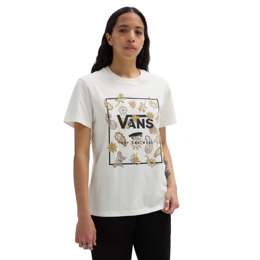 Damen VANS T-Shirts & Oberteile | Trippy Floral Boyfriend Fit T-Shirt Weis