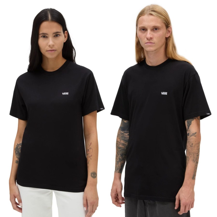 Herren VANS T-Shirts & Tank Tops | Left Chest Logo T-Shirt Schwarz, Weis