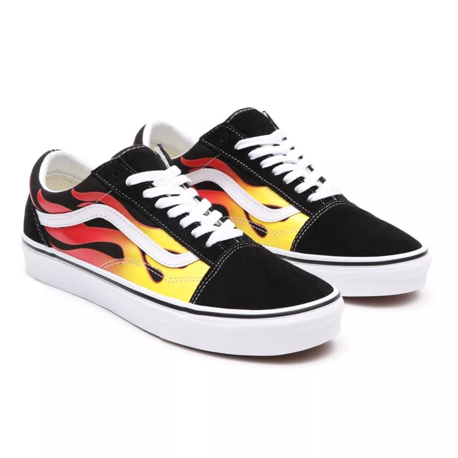 Herren VANS Mte Shoes | Flame Old Skool Schuhe Schwarz