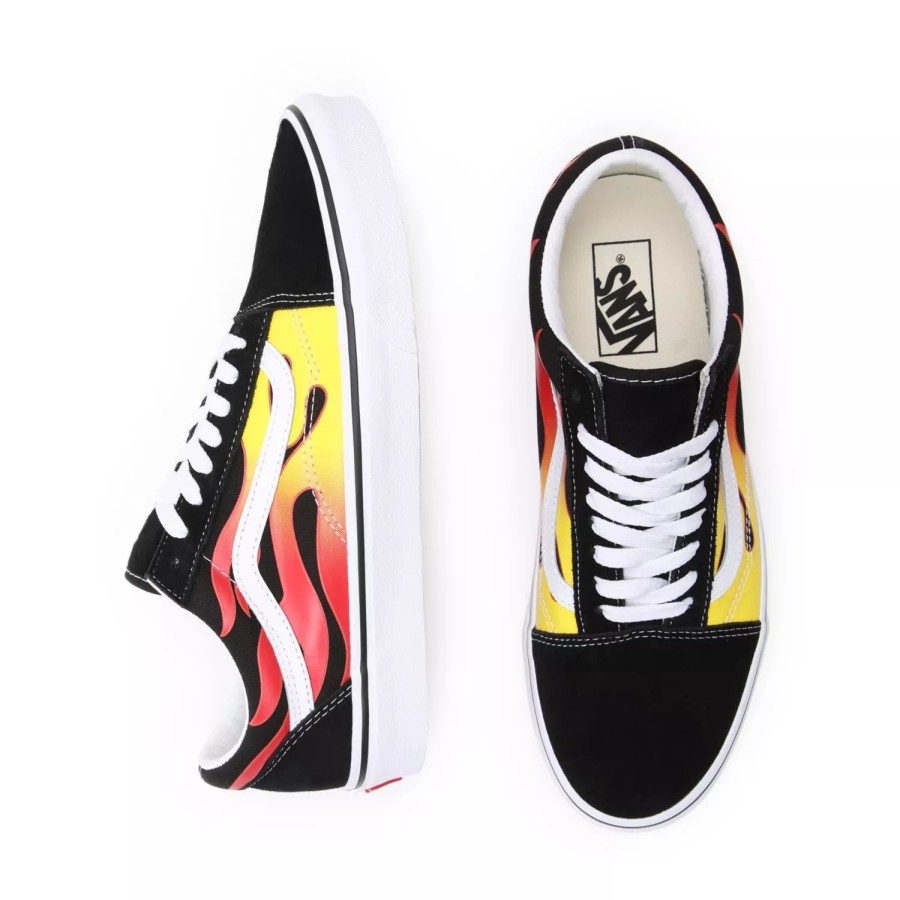 Herren VANS Mte Shoes | Flame Old Skool Schuhe Schwarz