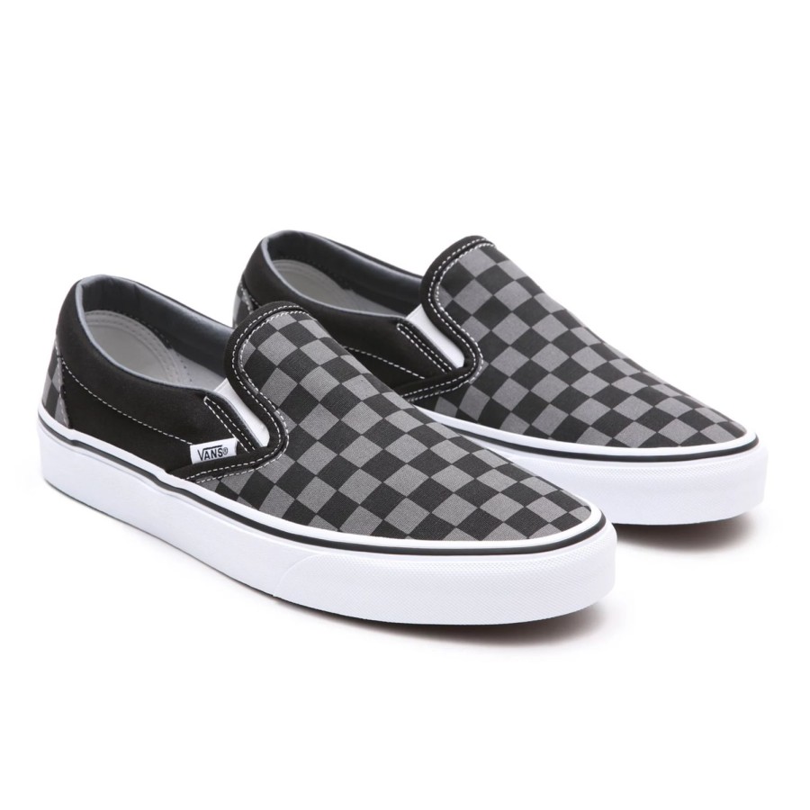 Damen VANS Slip-On-Schuhe | Checkerboard Classic Slip-On Schuhe Schwarz, Grau