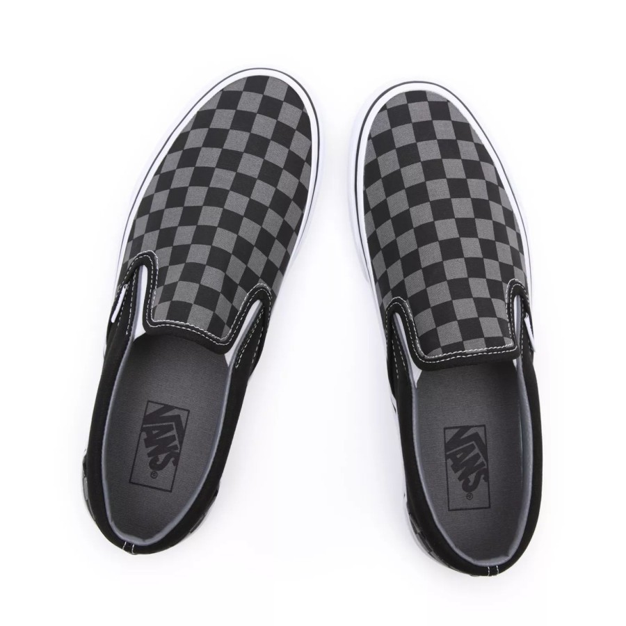 Damen VANS Slip-On-Schuhe | Checkerboard Classic Slip-On Schuhe Schwarz, Grau