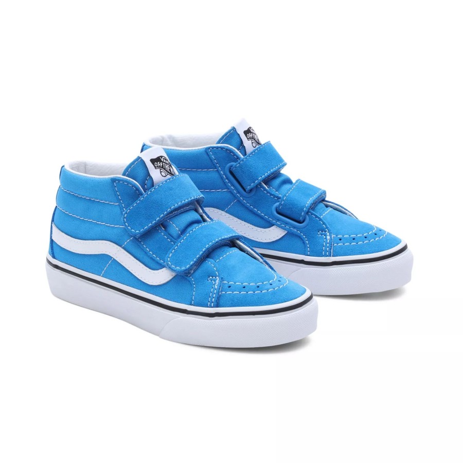 Kinder VANS Easy On, Easy Off | Kinder Sk8-Mid Reissue Schuhe Mit Klettverschluss (4-8 Jahre) Blau