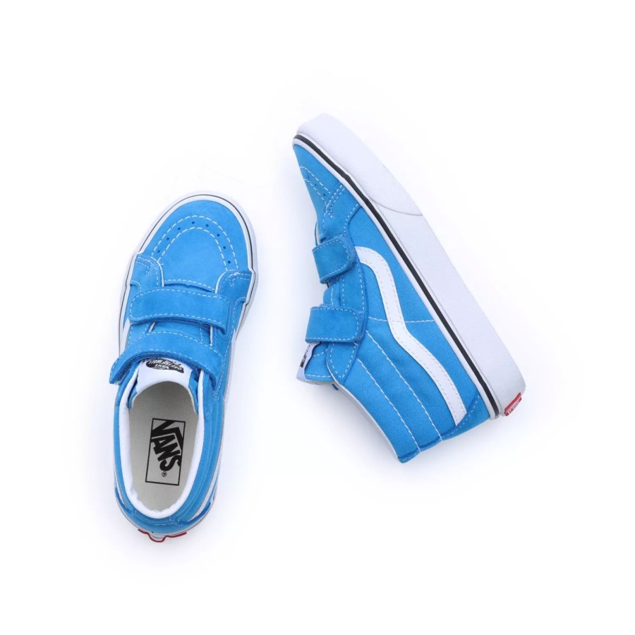 Kinder VANS Easy On, Easy Off | Kinder Sk8-Mid Reissue Schuhe Mit Klettverschluss (4-8 Jahre) Blau