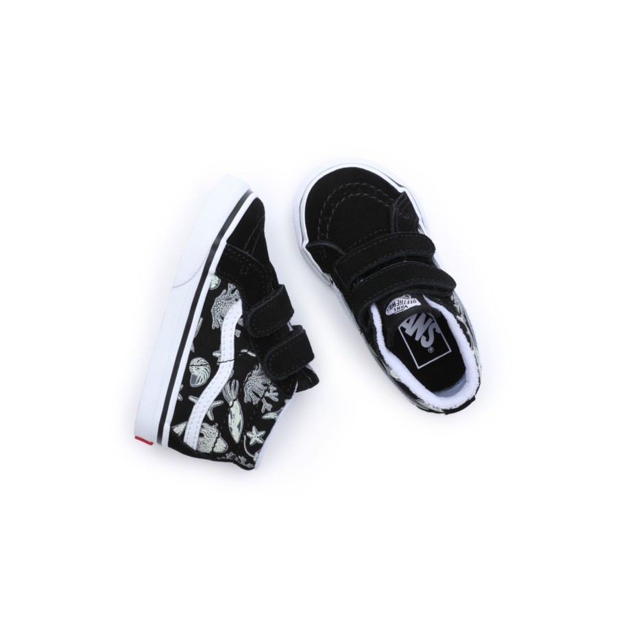 Kinder VANS Easy On, Easy Off | Kleinkinder Sk8-Mid Reissue Schuhe Mit Klettverschluss (1-4 Jahre) Schwarz