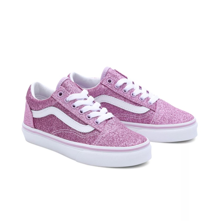 Kinder VANS Kinderschuhe (4-8 Jahre) | Kinder Glitter Old Skool Schuhe (4-8 Jahre) Violett