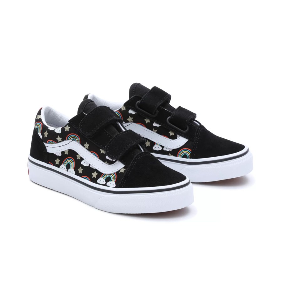 Kinder VANS Classics | Kinder Old Skool Schuhe Mit Klettverschluss (4-8 Jahre) Schwarz