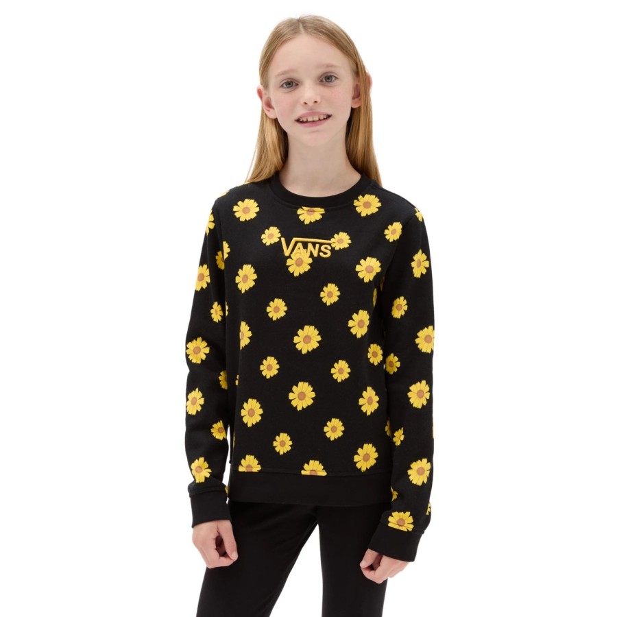 Kinder VANS Madchen-Bekleidung (8-14+) | Madchen Sunfloral Crew Sweatshirt (8-14 Jahre) Schwarz