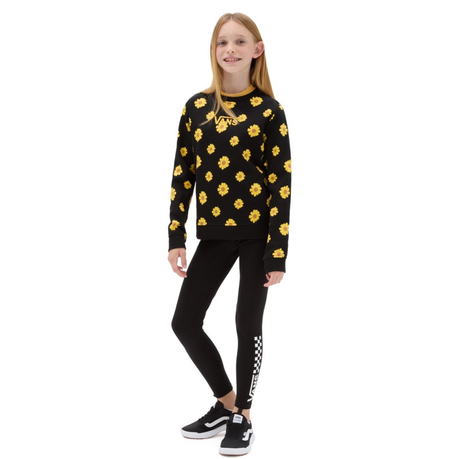 Kinder VANS Madchen-Bekleidung (8-14+) | Madchen Sunfloral Crew Sweatshirt (8-14 Jahre) Schwarz