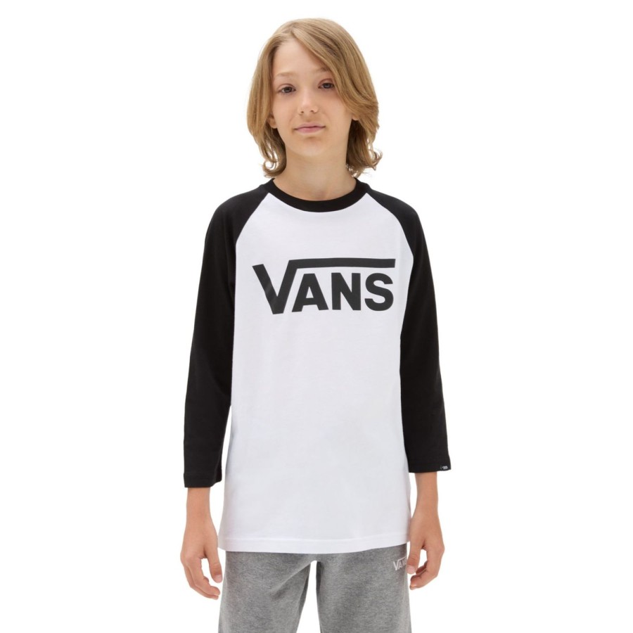 Kinder VANS Jungen-Bekleidung (8-14+) | Kinder Vans Classic Raglanshirt (8-14 Jahre) Weis