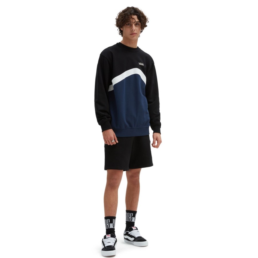 Herren VANS Kapuzenpullover & Sweatshirts | Sidestripe Block Crew Sweatshirt Blau