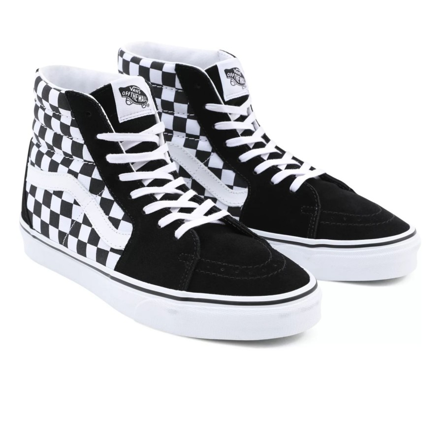 Damen VANS Low-Top Sneaker | Checkerboard Sk8-Hi Schuhe Schwarz