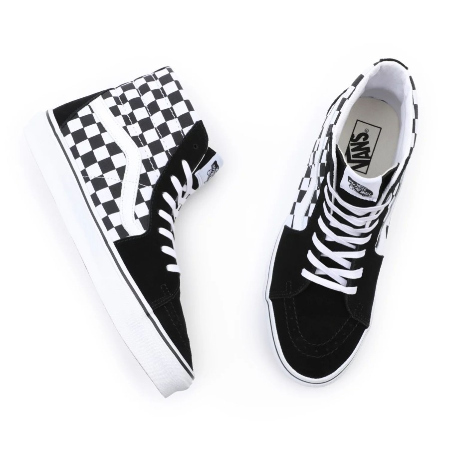 Damen VANS Low-Top Sneaker | Checkerboard Sk8-Hi Schuhe Schwarz