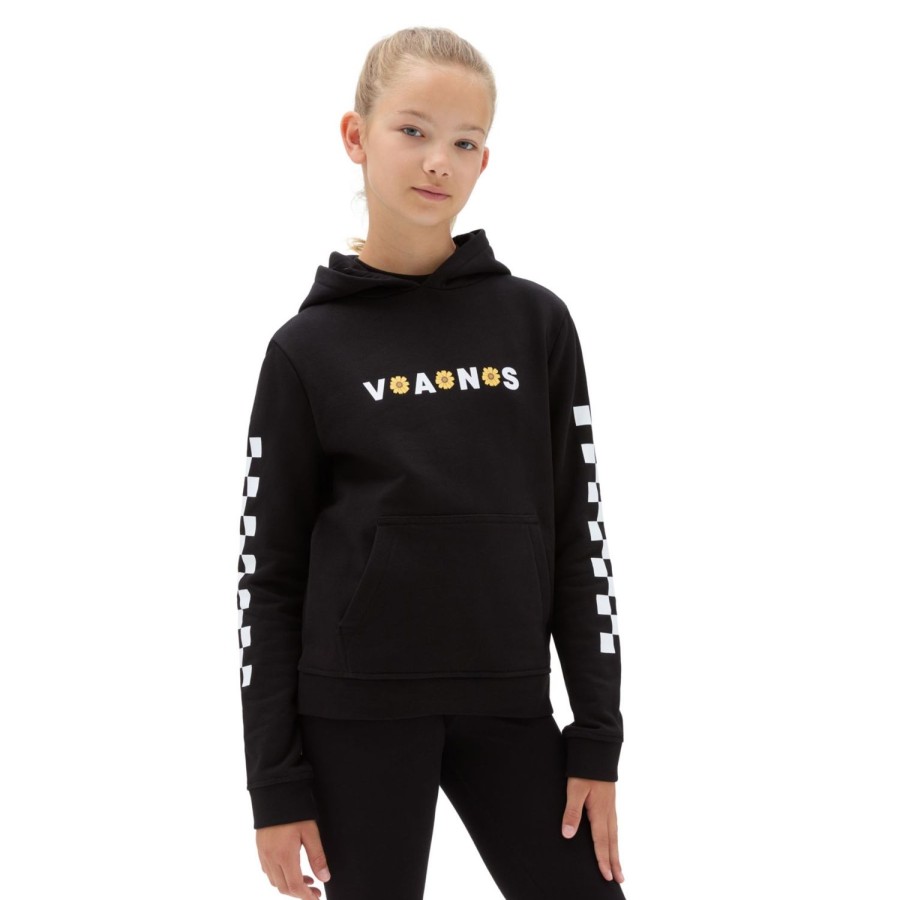 Kinder VANS Madchen-Bekleidung (8-14+) | Madchen Sunflower Kapuzenpullover (8-14 Jahre) Schwarz