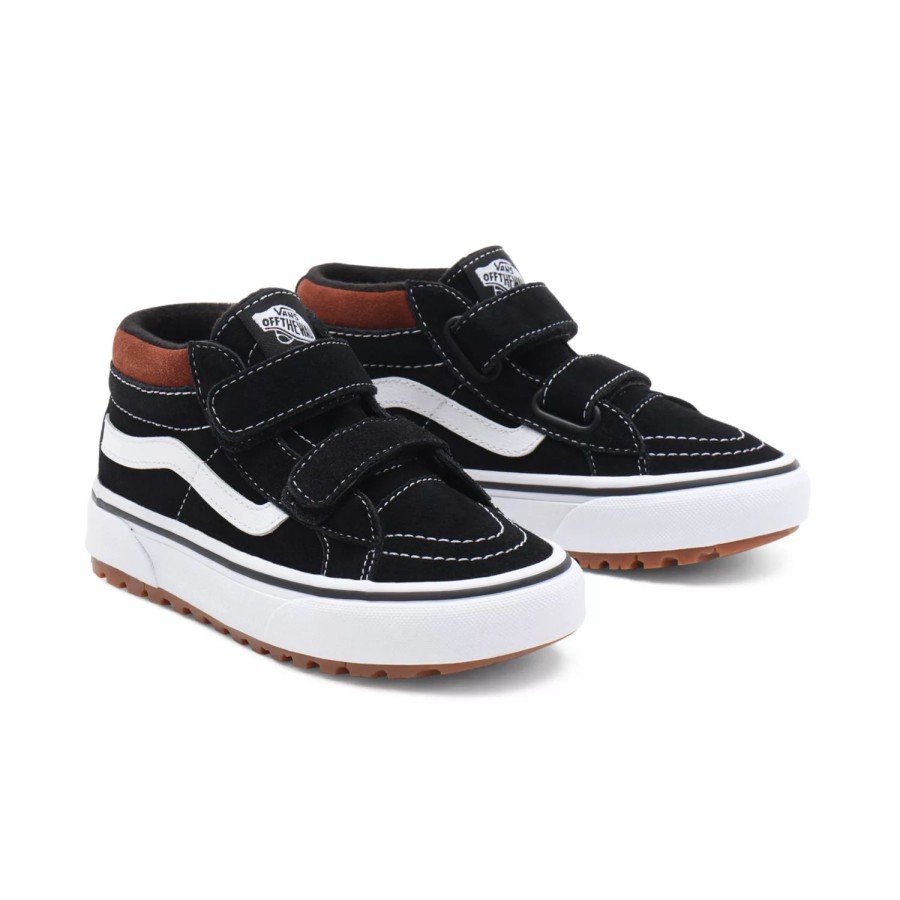 Kinder VANS Easy On, Easy Off | Kinder Sk8-Mid Reissue Mte-1 Schuhe Mit Klettverschluss (4-8 Jahre) Schwarz