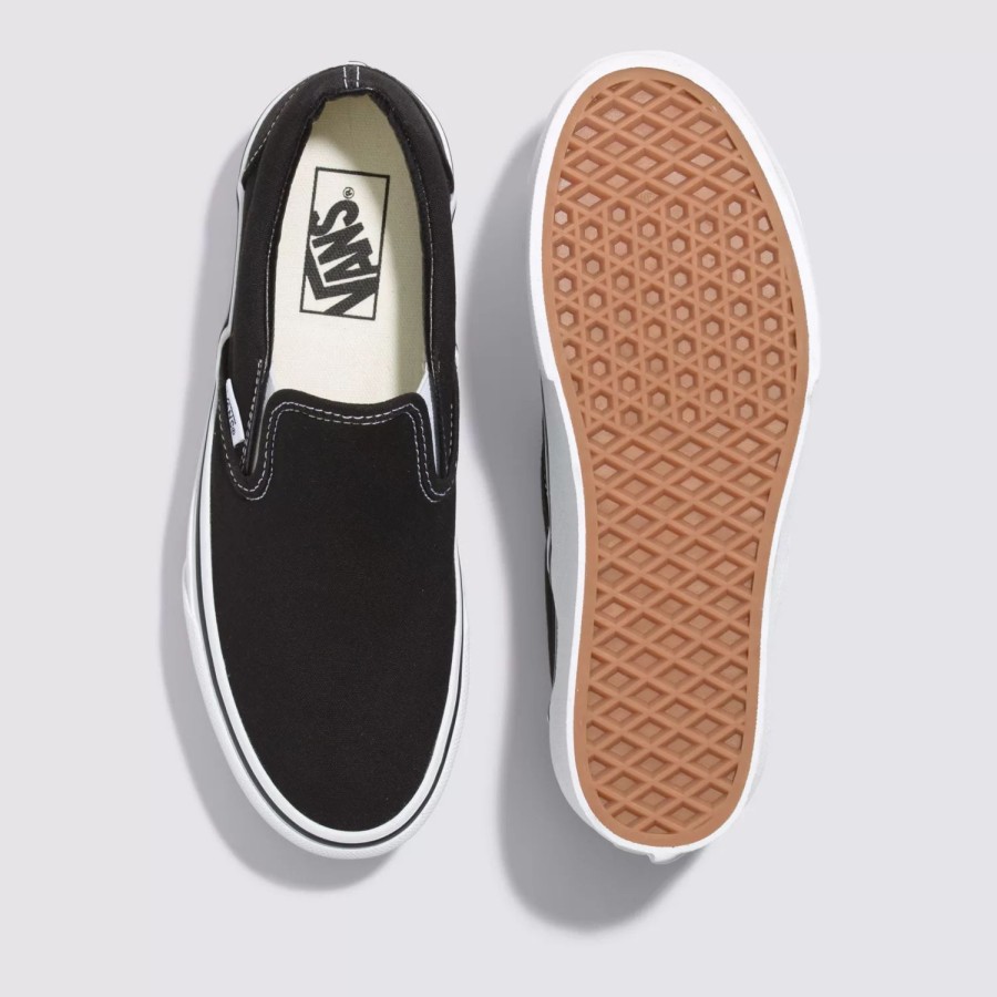 Damen VANS Plateauschuhe | Classic Slip-On Stackform Schuhe Schwarz