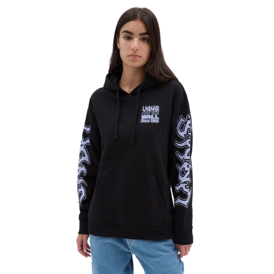 Damen VANS Kapuzenpullover & Pullover | Manic Type Boyfriend Hoodie Schwarz