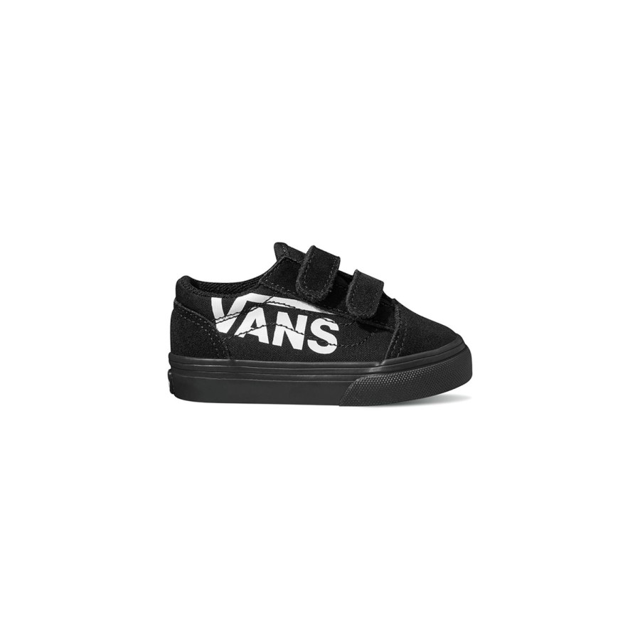 Kinder VANS Easy On, Easy Off | Kleinkinder Logo Old Skool Schuhe Mit Klettverschluss (1-4 Jahre) Schwarz