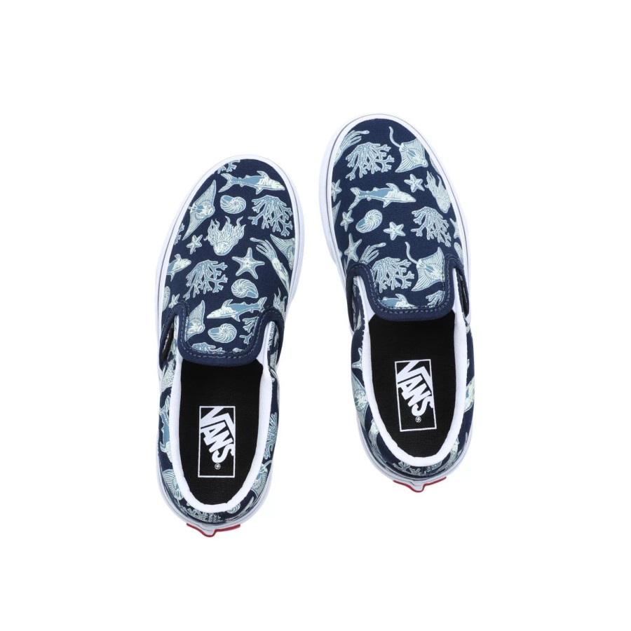 Kinder VANS Kinderschuhe (4-8 Jahre) | Kinder Classic Slip-On Glow Xray Ocean Schuhe (4-8 Jahre) Blau