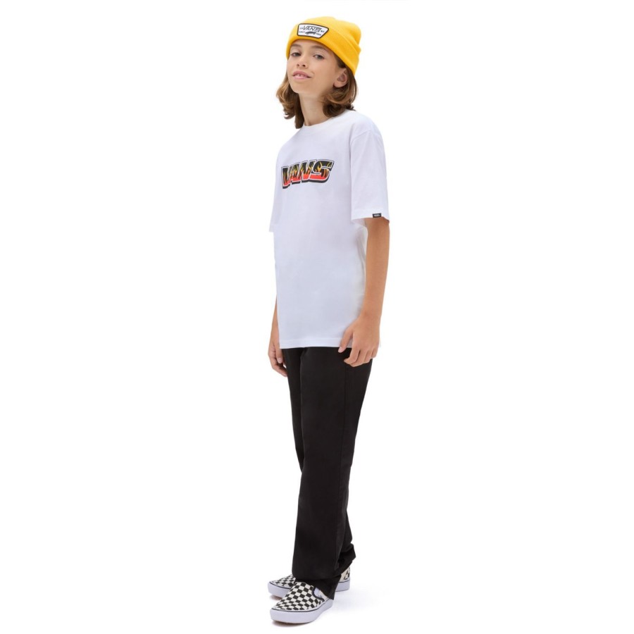 Kinder VANS Jungen-Bekleidung (8-14+) | Jungen Up In Flames T-Shirt (8-14 Jahre) Weis