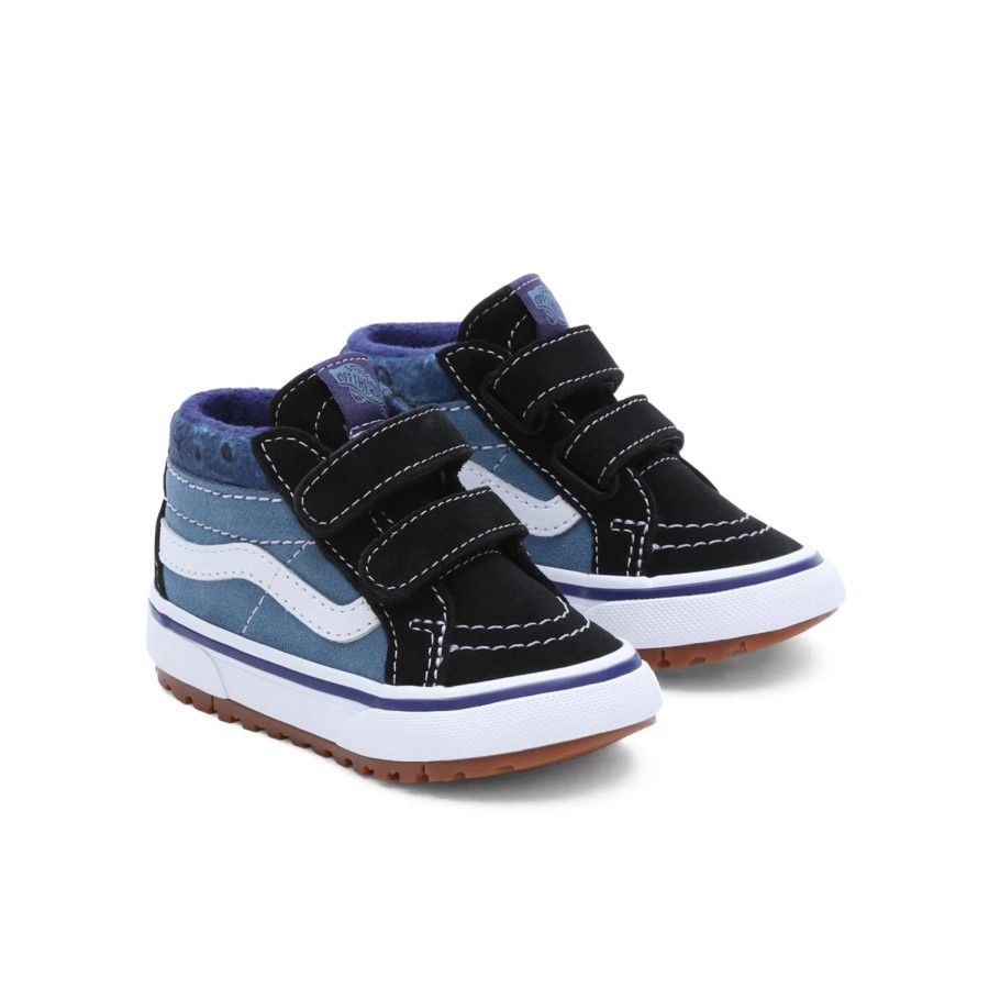 Kinder VANS Kleinkinder-Schuhe (1-4 Jahre) | Kleinkinder Paisley Sk8-Mid Reissue Mte-1 Schuhe Mit Klettverschluss (1-4 Jahre) Blau, Schwarz