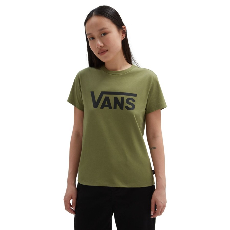 Damen VANS T-Shirts & Oberteile | Flying V Crew T-Shirt Grun