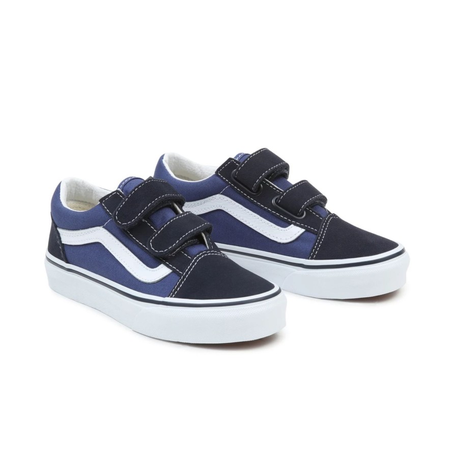 Kinder VANS Kinderschuhe (4-8 Jahre) | Kinder Old Skool Velcro Schuhe (4-8 Jahre) Blau