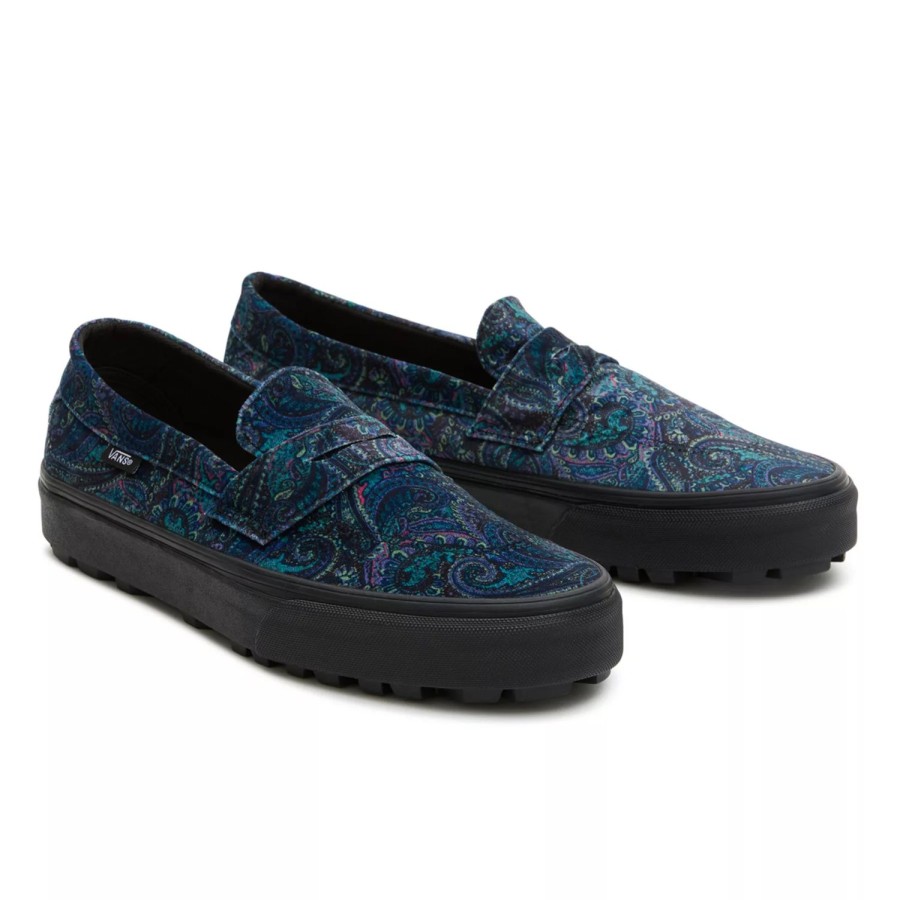 Herren VANS Slip-On-Schuhe | Style 53 Samtschuhe Blau