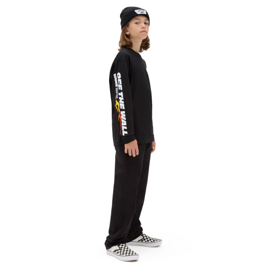 Kinder VANS Jungen-Bekleidung (8-14+) | Jungen Up In Flames Langarmshirt (8-14 Jahre) Schwarz