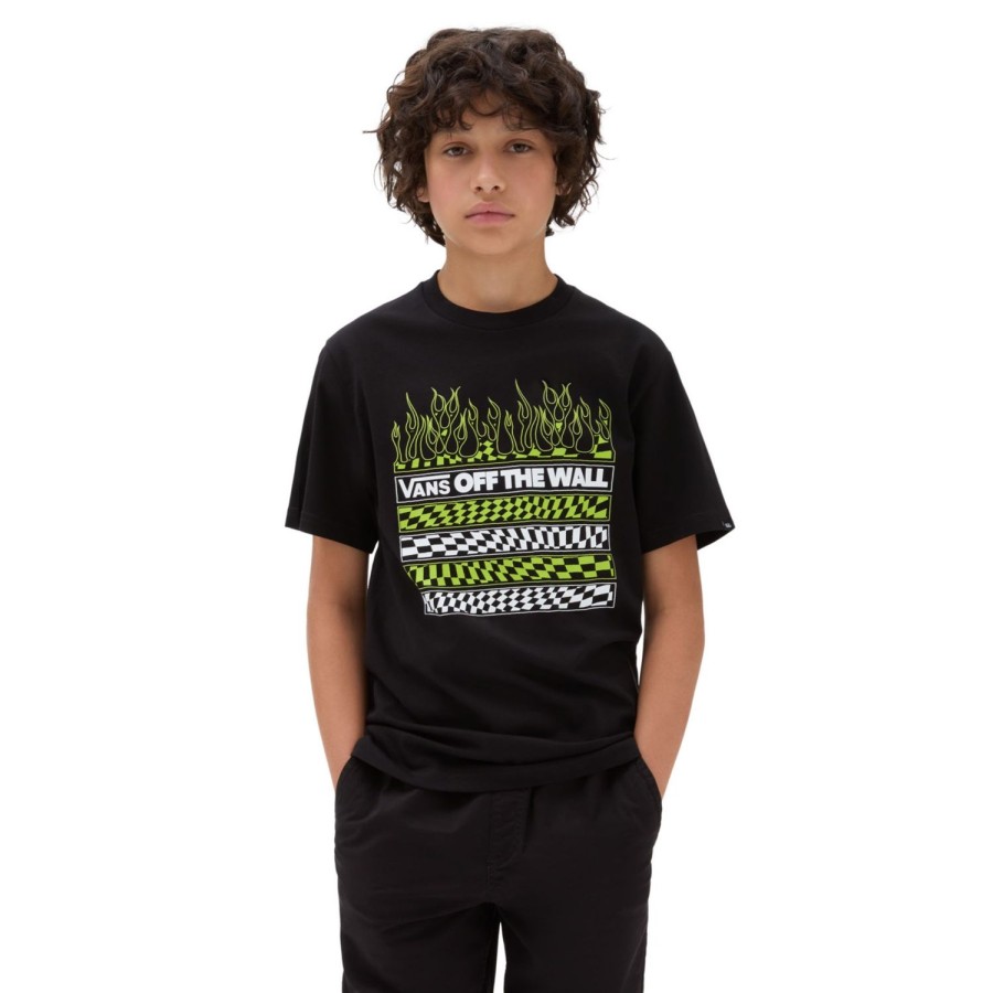 Kinder VANS Jungen-Bekleidung (8-14+) | Jungen Neon Flames T-Shirt (8-14 Jahre) Schwarz