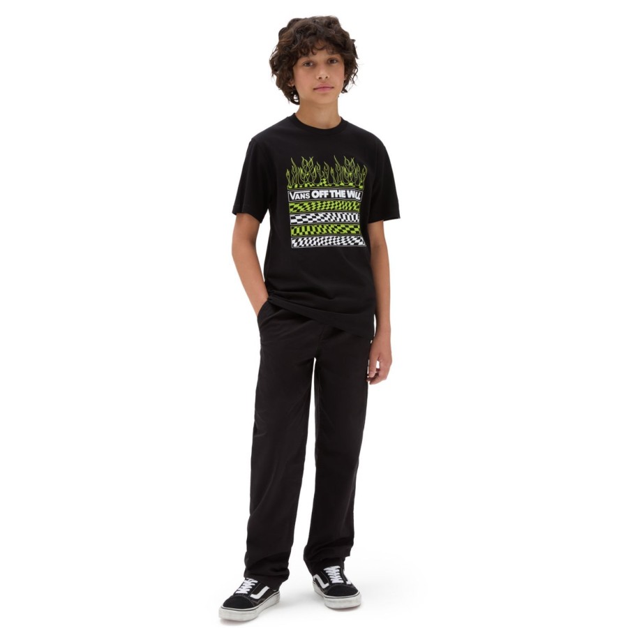 Kinder VANS Jungen-Bekleidung (8-14+) | Jungen Neon Flames T-Shirt (8-14 Jahre) Schwarz