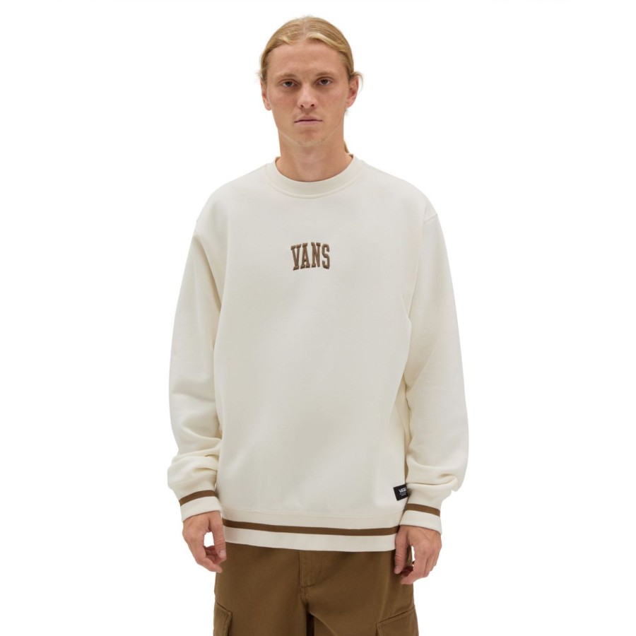 Herren VANS Kapuzenpullover & Sweatshirts | Vans Arch Loose Rundhals-Sweatshirt Weis