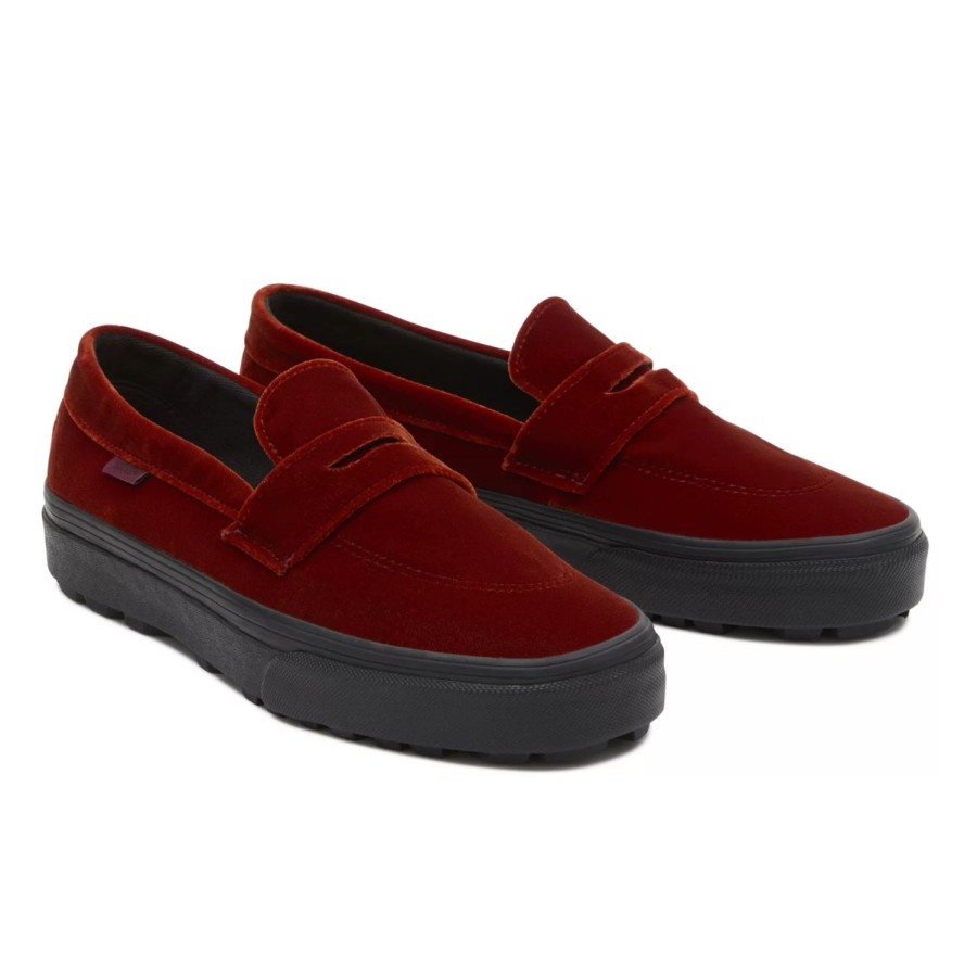 Herren VANS Slip-On-Schuhe | Style 53 Samtschuhe Rot