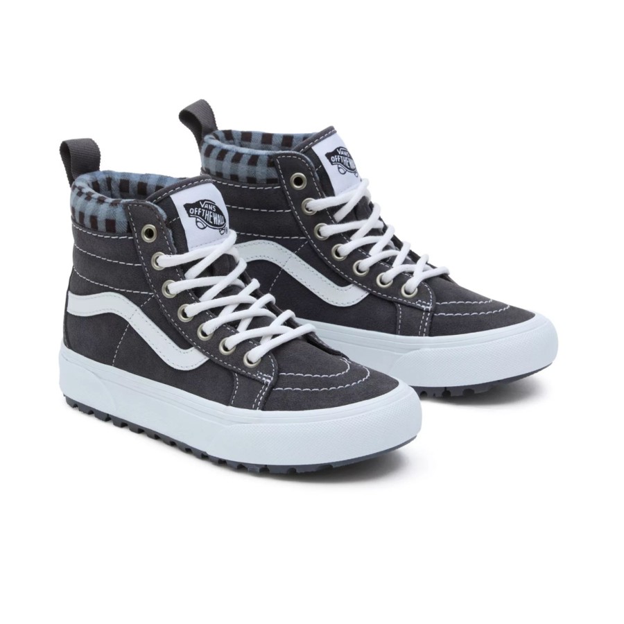 Kinder VANS Kinderschuhe (4-8 Jahre) | Kleine Kinder Plaid Sk8-Hi Mte-1 Schuhe (4-8 Jahre) Grau, Weis