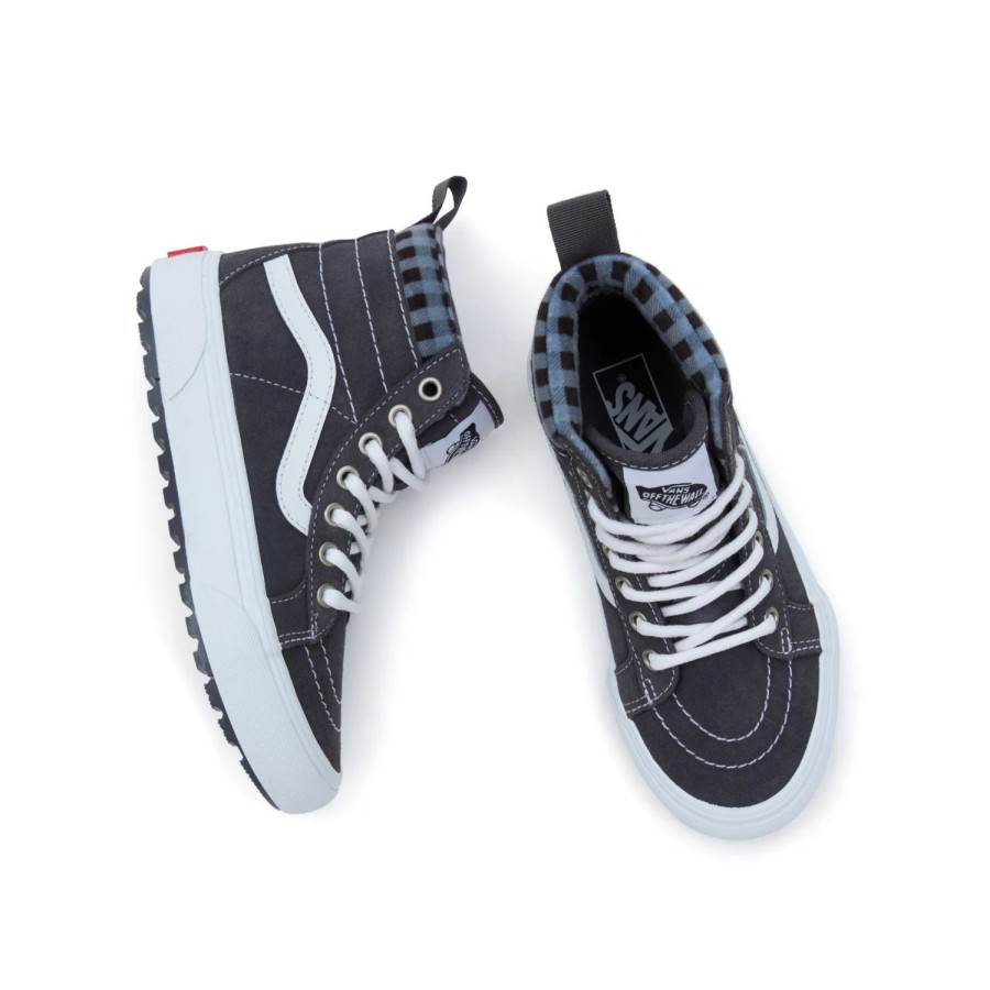 Kinder VANS Kinderschuhe (4-8 Jahre) | Kleine Kinder Plaid Sk8-Hi Mte-1 Schuhe (4-8 Jahre) Grau, Weis