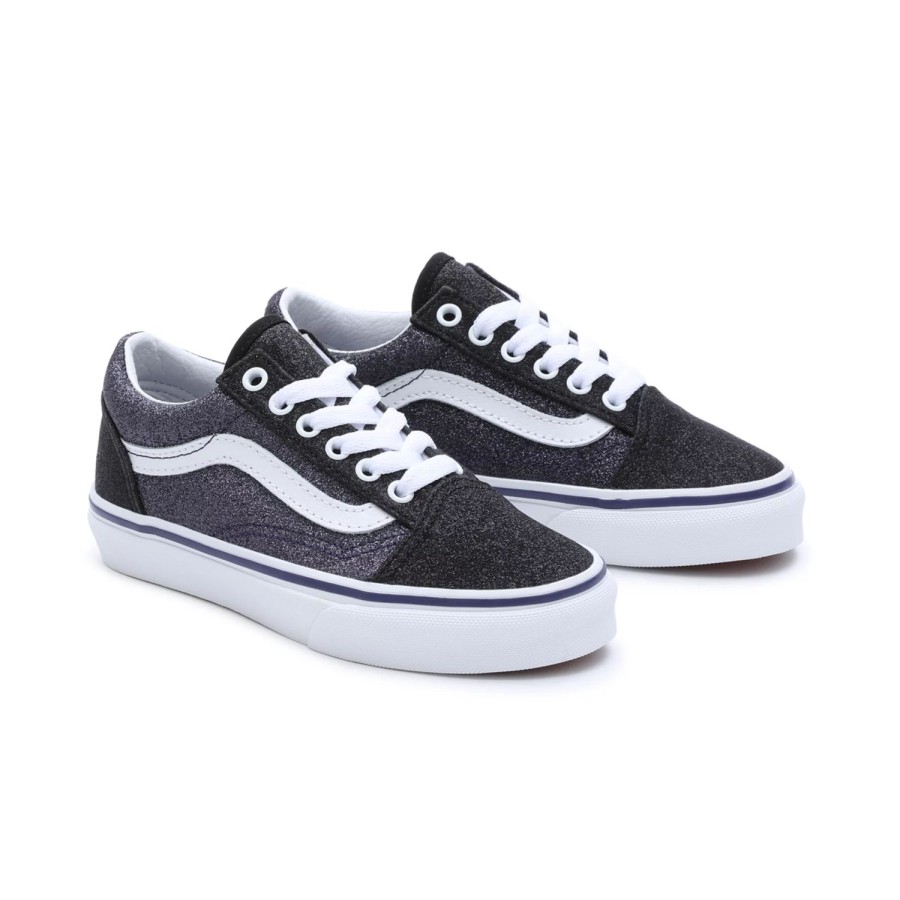 Kinder VANS Kinderschuhe (4-8 Jahre) | Kinder 2-Tone Glitter Old Skool Schuhe (4-8 Jahre) Schwarz