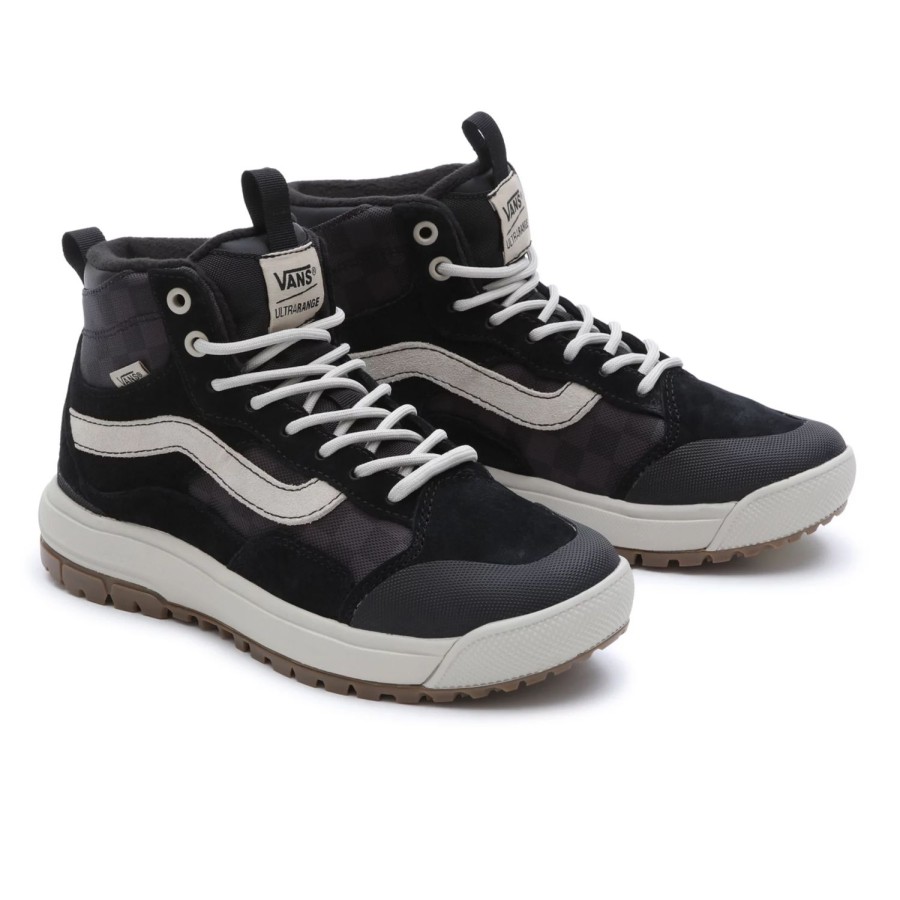 Damen VANS Ultrarange Schuhe | Tonal Checkerboard Ultrarange Exo Hi Mte-1 Schuhe Schwarz