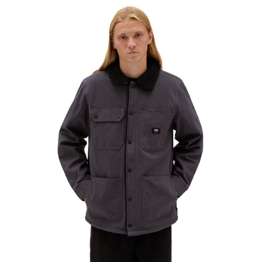 Herren VANS Jacken & Wendeparka | Drill Chore Mantel Sherpa Jacke Grau