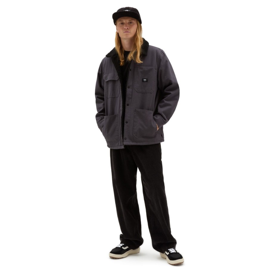 Herren VANS Jacken & Wendeparka | Drill Chore Mantel Sherpa Jacke Grau