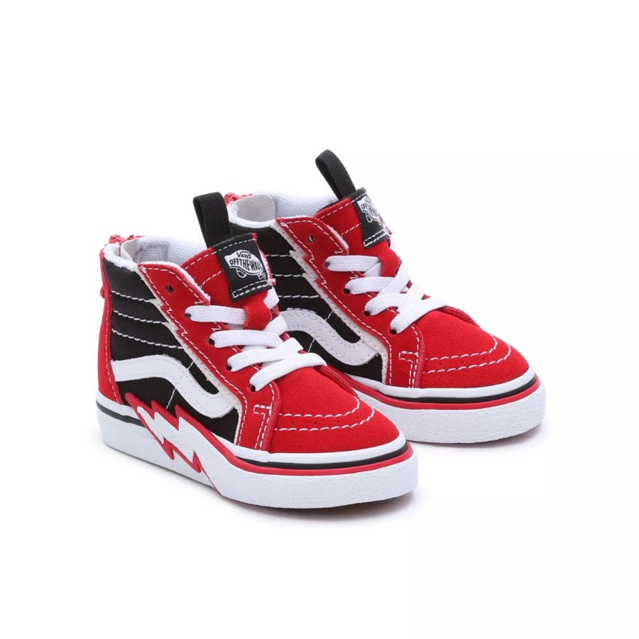 Kinder VANS Easy On, Easy Off | Kleinkinder Sk8-Hi Zip Bolt Schuhe (1-4 Jahre) Rot