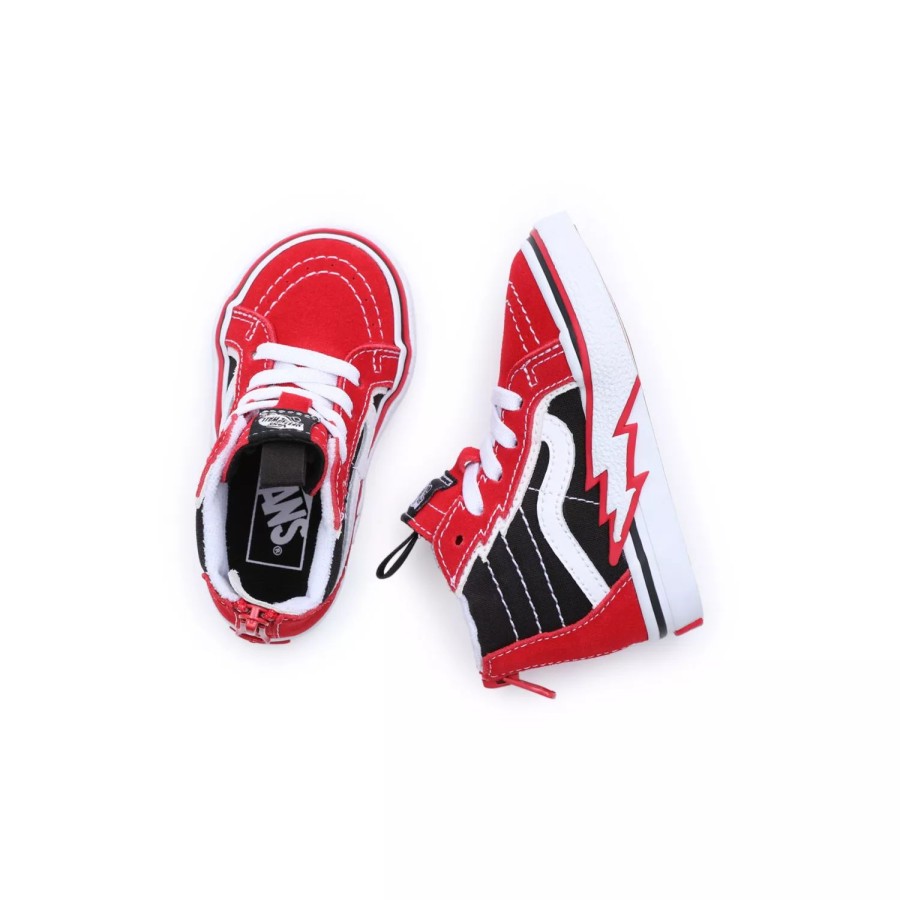 Kinder VANS Easy On, Easy Off | Kleinkinder Sk8-Hi Zip Bolt Schuhe (1-4 Jahre) Rot