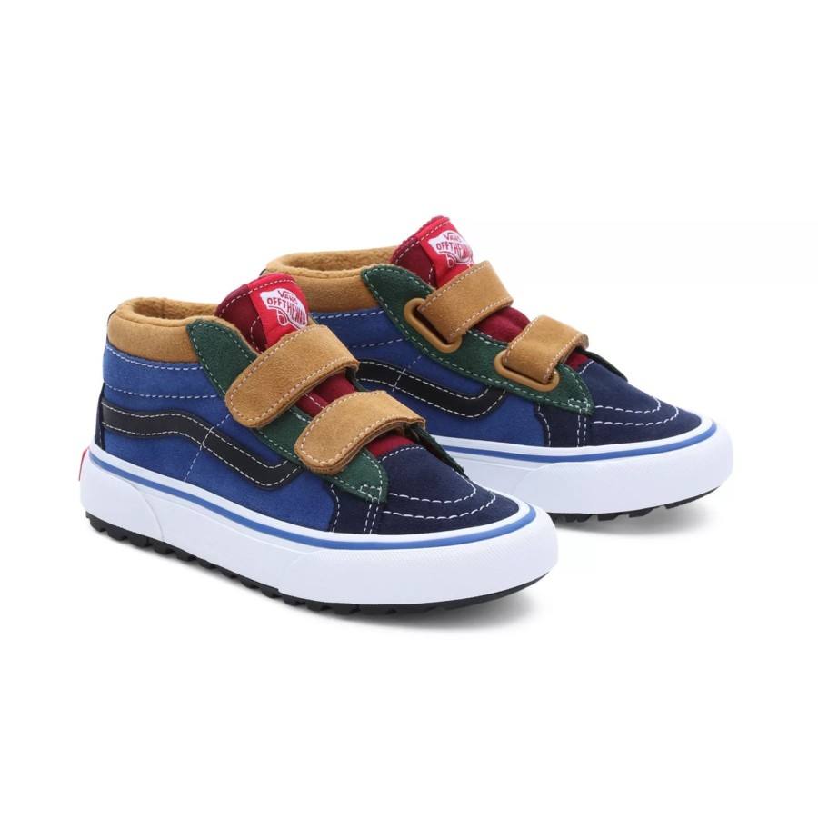 Kinder VANS Mte Schuhe | Kinder Sk8-Mid Reissue Mte-1 Schuhe Mit Klettverschluss (4-8 Jahre) Multicolour