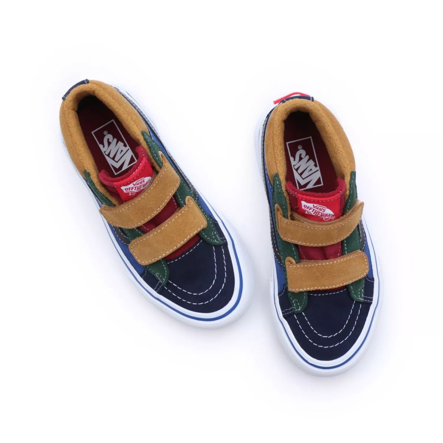 Kinder VANS Mte Schuhe | Kinder Sk8-Mid Reissue Mte-1 Schuhe Mit Klettverschluss (4-8 Jahre) Multicolour