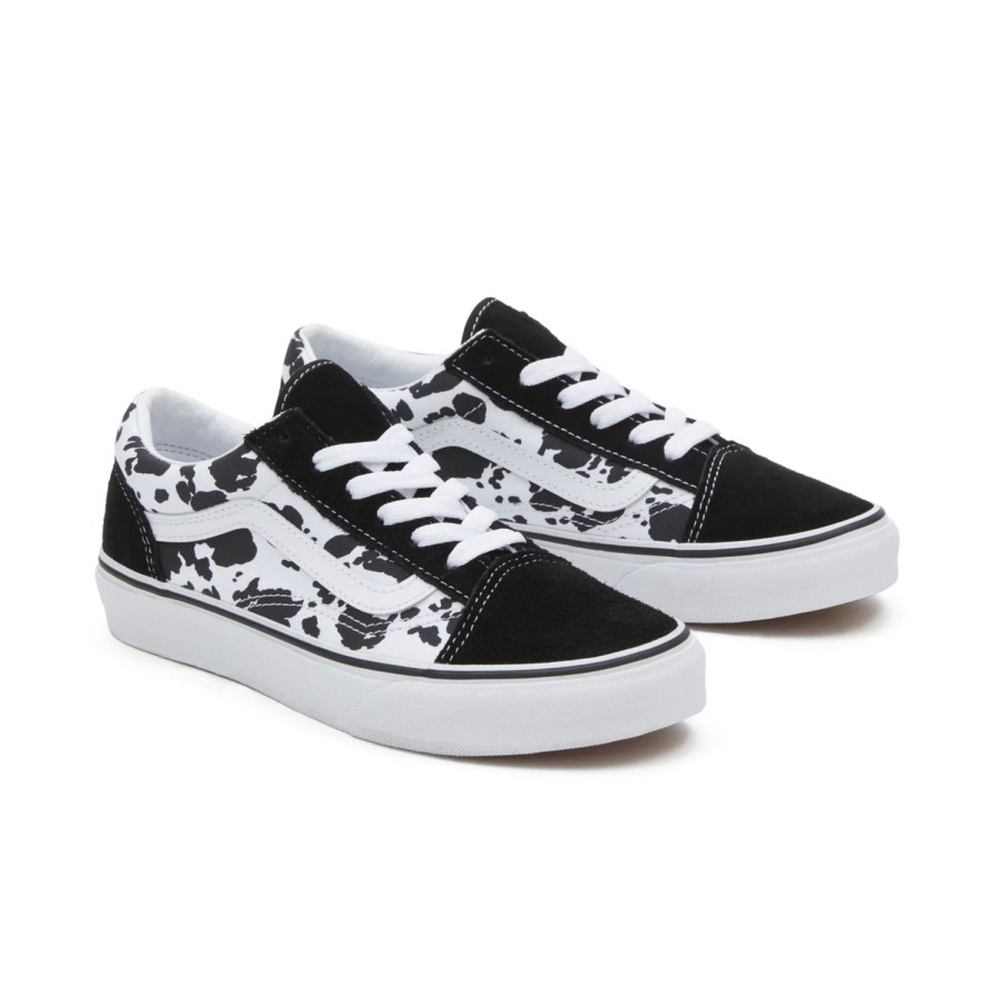 Kinder VANS Classics | Jugendliche Cow Old Skool Schuhe (8-14 Jahre) Schwarz