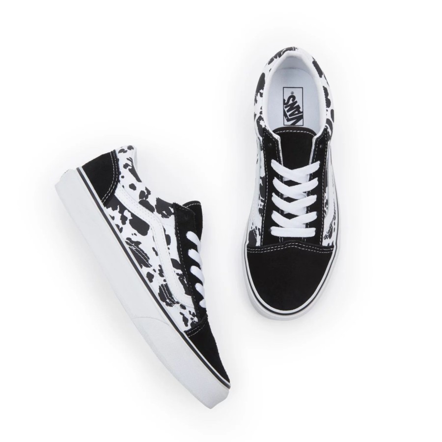 Kinder VANS Classics | Jugendliche Cow Old Skool Schuhe (8-14 Jahre) Schwarz