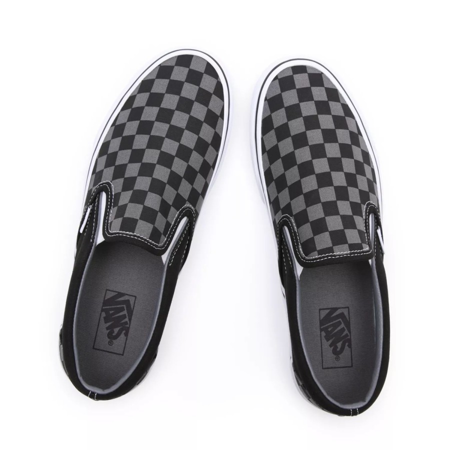 Herren VANS Classics | Checkerboard Classic Slip-On Schuhe Schwarz, Grau